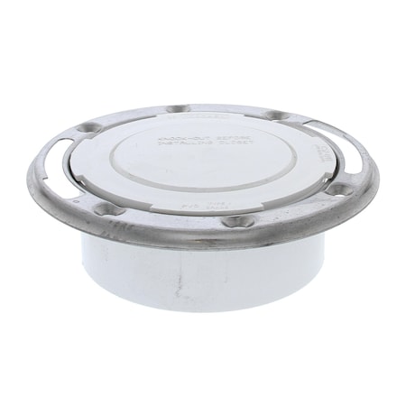 Jones Stephens 4in. PVC Closet Flange with Stainless Steel Ring and Knockout C57040